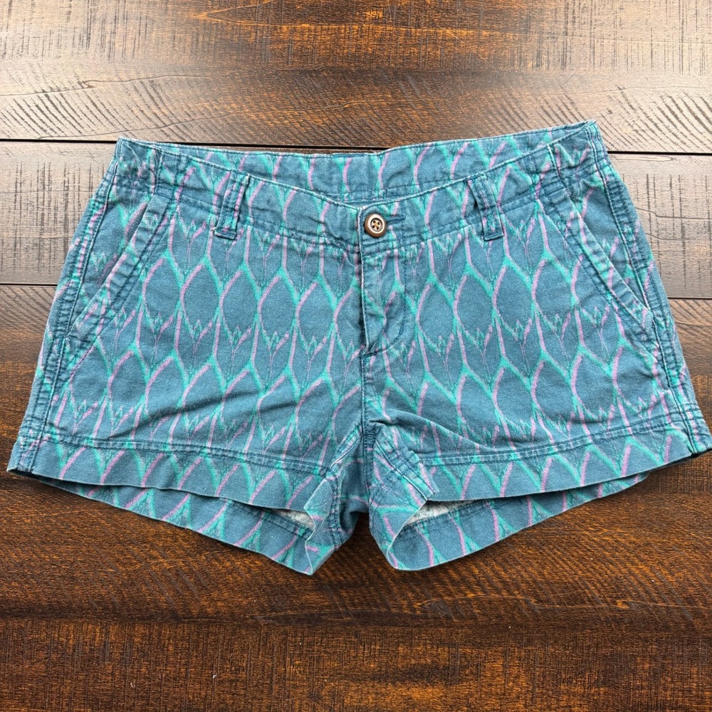 The North Face CFV1 Ikat Print Linen Cotton Shorts Teal Blue 0 Gorpcore Summer